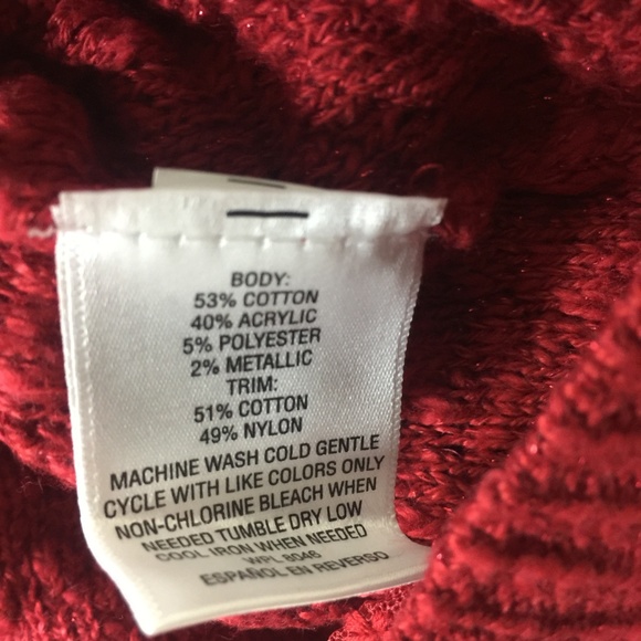 Style Co Women's Red Sparkle Sweater Tunic Top - Picture 4 of 8